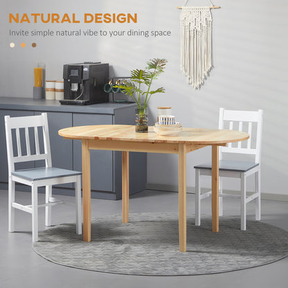 Foldable Dining Table, Solid Wood Drop Leaf Table, Natural