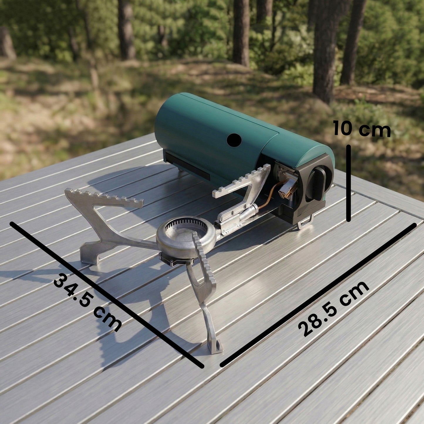 Camping Stove with Safety Shut-Off, Piezo Ignition Gas Stove Green