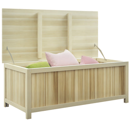 172 Litre Outdoor Storage Box, Wooden terrace Box, Natural