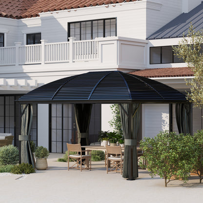 3 x 4m Hardtop Gazebo Aluminium Garden Pavilion Dark Grey