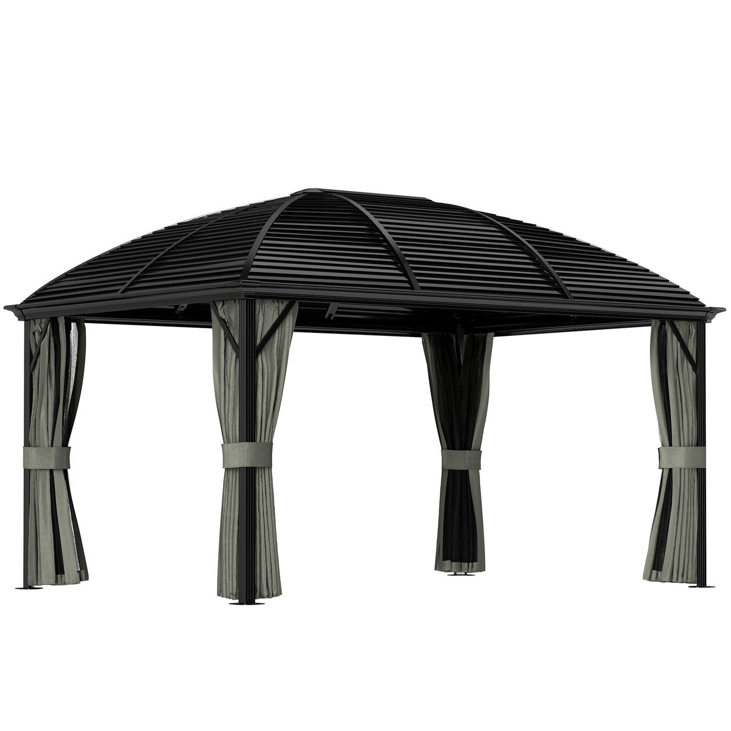 3 x 4m Hardtop Gazebo Aluminium Garden Pavilion Dark Grey