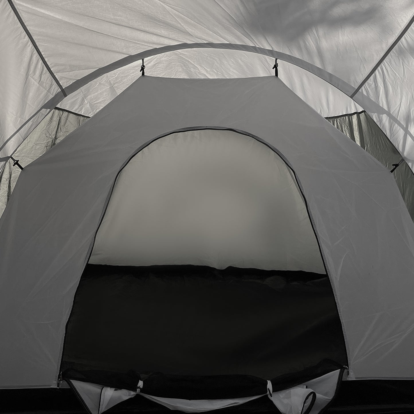 Large Tunnel Tent with 3 Bedroom, Living Area and Porch, Grey
