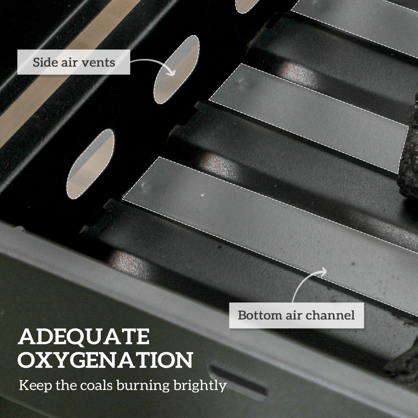 Portable Charcoal Grill with Pull-Out Charcoal Basin