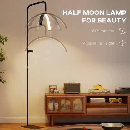 RGB Floor Lamp with 3 Rotatable Head, Modern Standing Lamp, Black