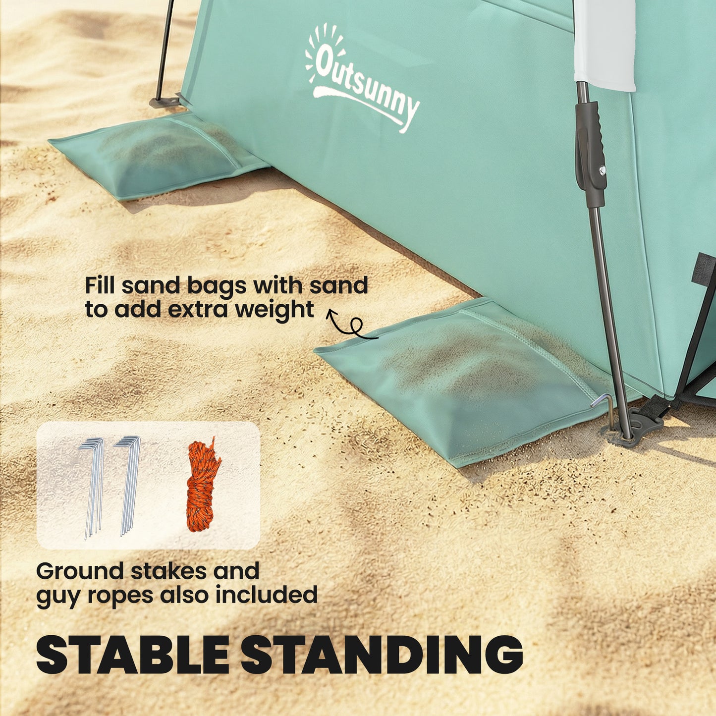 Pop Up Beach Tent for 2-3 Person with Carry Bag, UPF15+, Green
