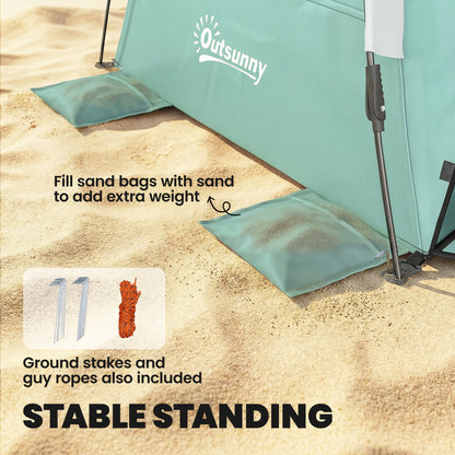 Pop Up Beach Tent for 2-3 Person with Carry Bag, UPF15+, Green