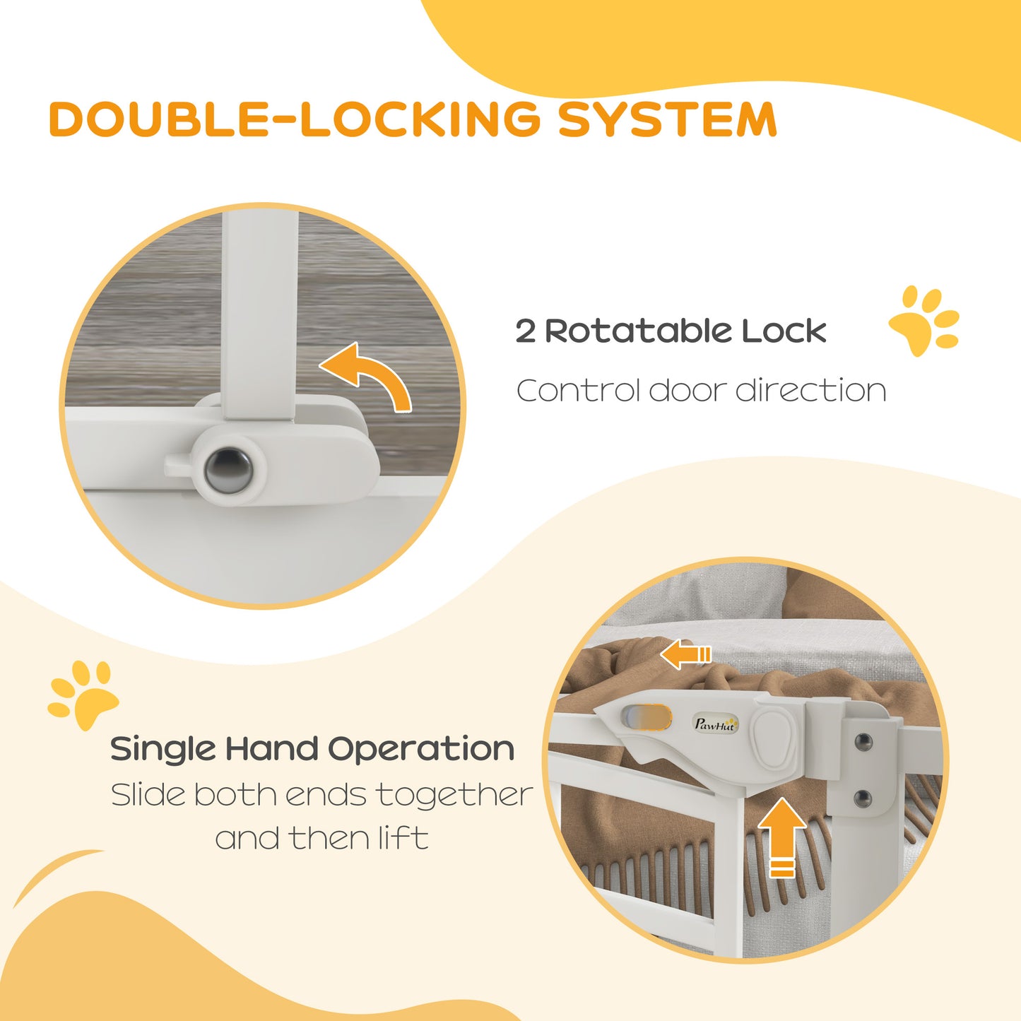 Pressure Fit Safety Gate w/ Auto Closing Door, for Small, Medium Dogs, 74-80cm