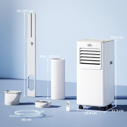 7000 BTU Mobile Air Conditioner Indoor Portable AC Unit w/ RC, White
