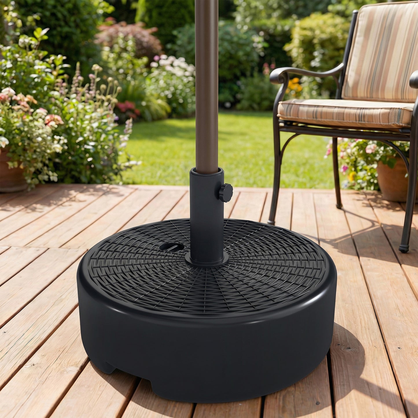 Parasol Base 22kg Sand Filled for 38/48mm Poles Black