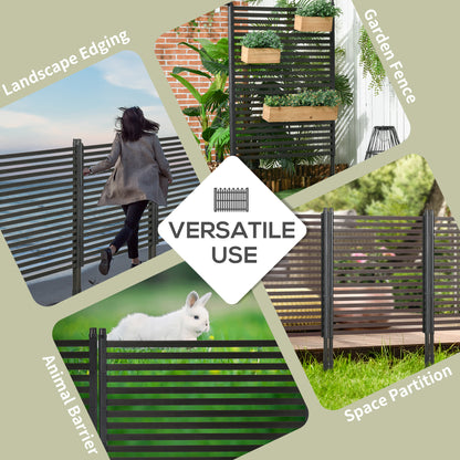 Garden Fence with 2 Standing Ways, Metal Animal Barrier Fence