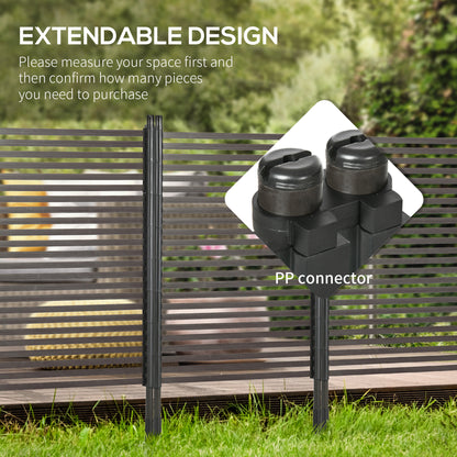 Garden Fence with 2 Standing Ways, Metal Animal Barrier Fence