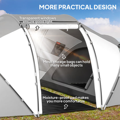 4-6 Persons Camping Tent Dome Family Travel Group Hiking Room Fishing