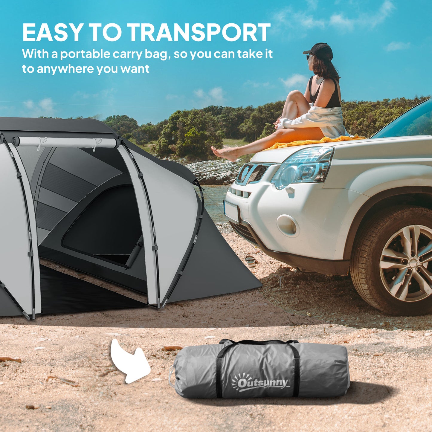 4-6 Persons Camping Tent Dome Family Travel Group Hiking Room Fishing