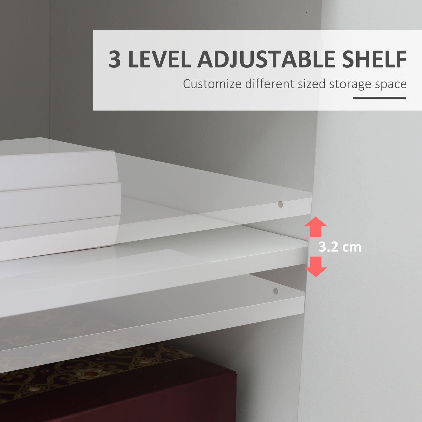 Mobile Printer Stand w/ Storage Shelf Universal Wheels for Home White