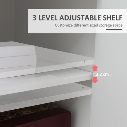 Mobile Printer Stand w/ Storage Shelf Universal Wheels for Home White