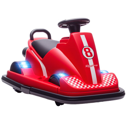 Electric Kids Bumper Car with 360 Degree Rotation Spin, Red