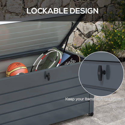331L Outdoor Storage Box Waterproof with Wheels and Lock