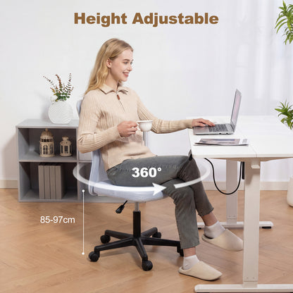 Vinsetto Mesh Office Chair Armless Adjustable Height White