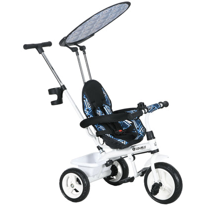 6 in 1 Kids Tricycle w/ Removable Handle for 1.5+ year, Blue