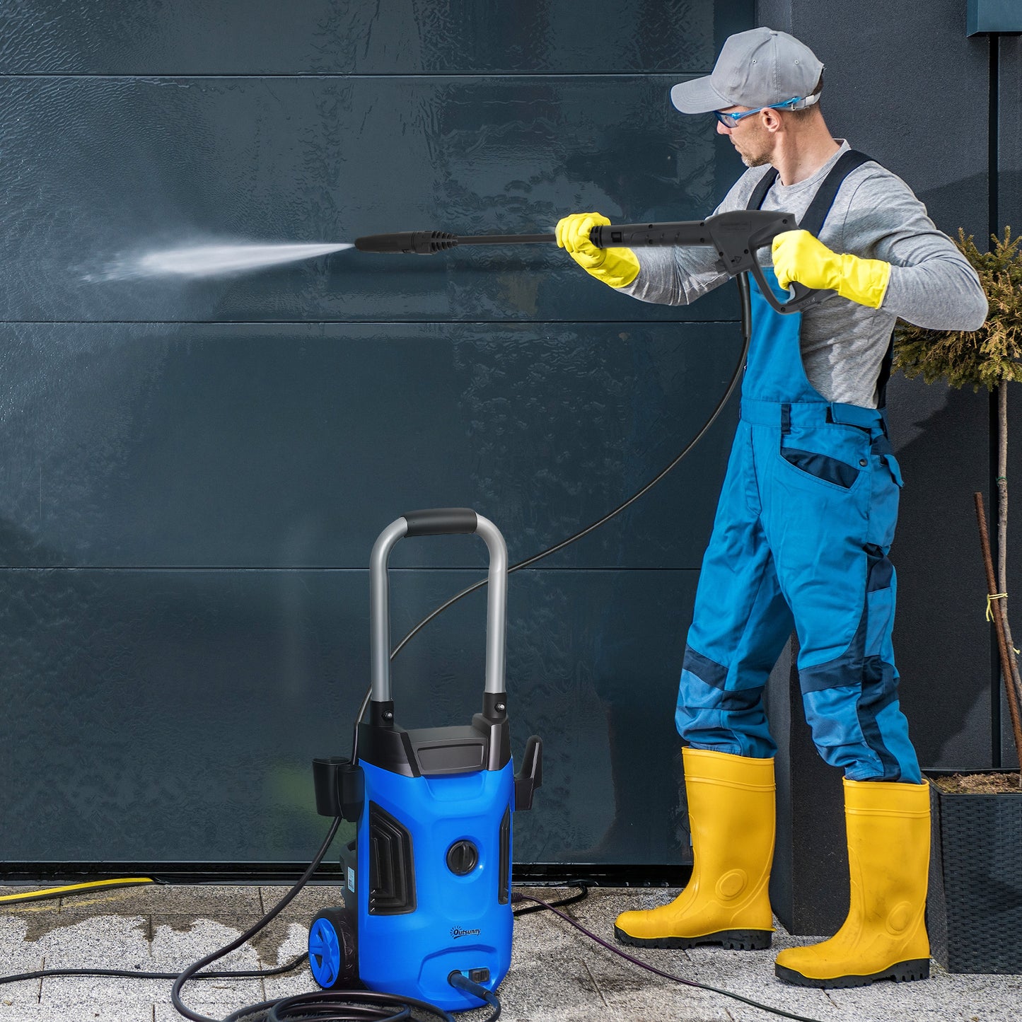 1800W Power Washer 150 Bar Pressure with Adjustable Nozzle, Blue