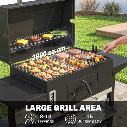 Charcoal BBQ Grill with Electric Rotisserie Kit, Barbecue Grill