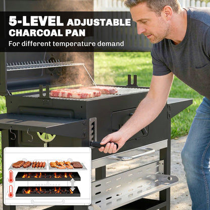 Charcoal BBQ Grill with Electric Rotisserie Kit, Barbecue Grill