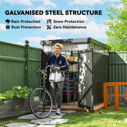 5.3 x 8.5ft Galvanised Steel Garden Shed with Roof Windows