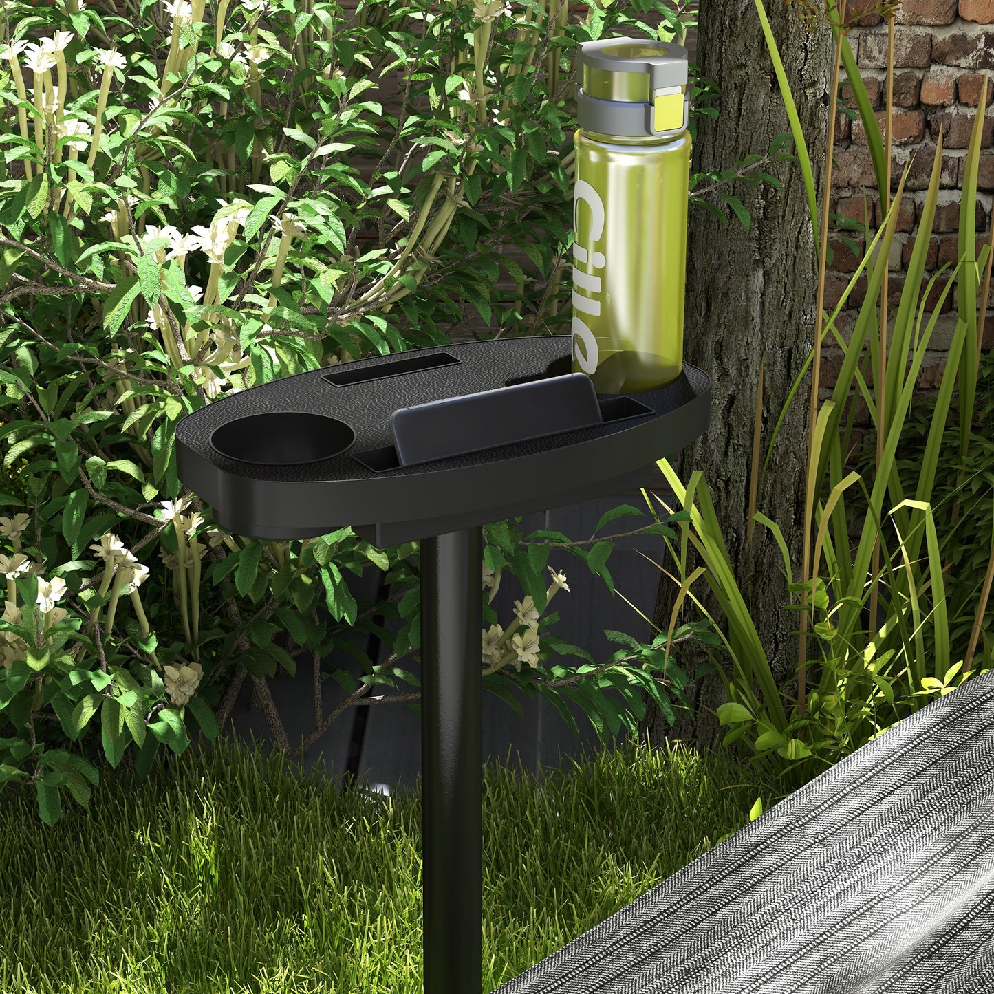 9.4ft Hammock Stand with Side Tray Stand, Steel Frame Hammock Net Stand, for String-style, Brazilian-style, Flat-style, Rope-style
