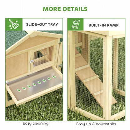 Wooden Chicken Coop Hen House with Nesting Box Run