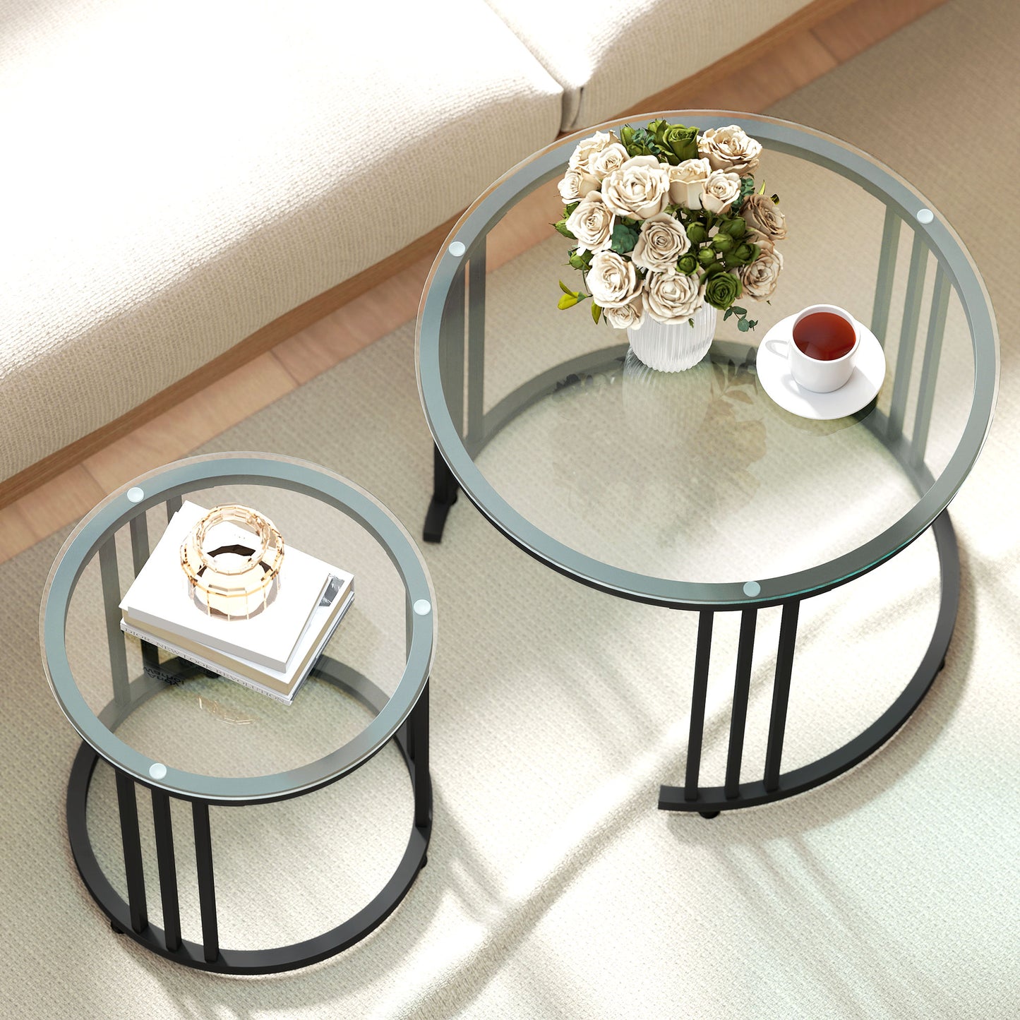 Bar Table and Stools Set, Kitchen Table and 2 Chairs with Backrest, Footrest
