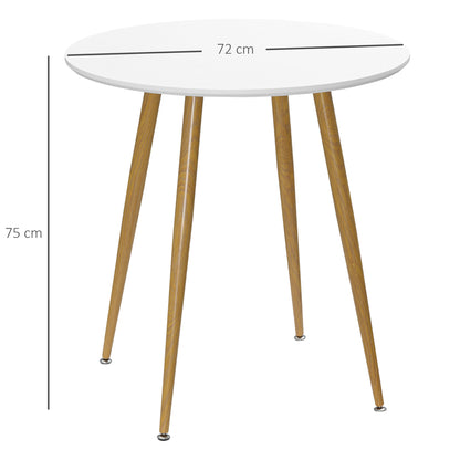 Round Dining Table with Matte Top Metal legs, Kitchen Table for 2 People