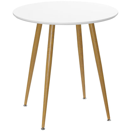 Round Dining Table with Matte Top Metal legs, Kitchen Table for 2 People