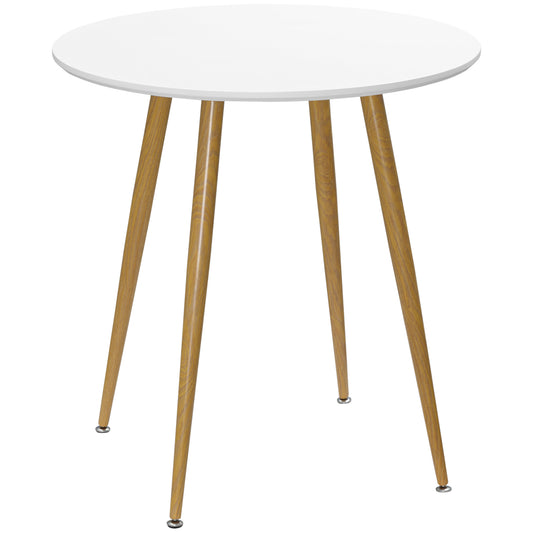 Round Dining Table with Matte Top Metal legs, Kitchen Table for 2 People