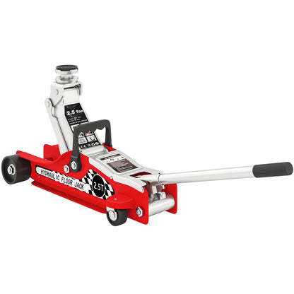 Hydraulic Low Profile Floor Jack, 2.5 T 80-360 mm Steel Car Jack, Red