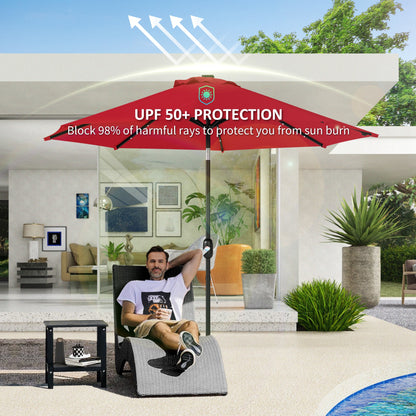 UPF 50+ Replacement Parasol Canopy Parasol Cover Replacement, Red