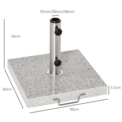 25KG Umbrella Base Parasol Holder Outdoor Wheel Marbel Lawn Garden