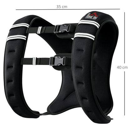 5KG Weighted Vest with Adjustable Straps, Pocket, Reflective Strips
