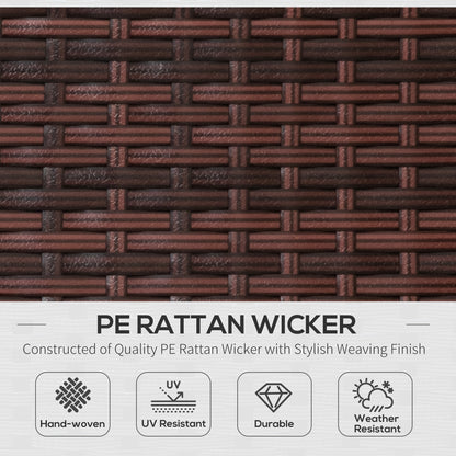 Rattan Garden Furniture Folding Sun Lounger Outdoor Chair Wicker Weave Bed with Cushion and Pillow Brown