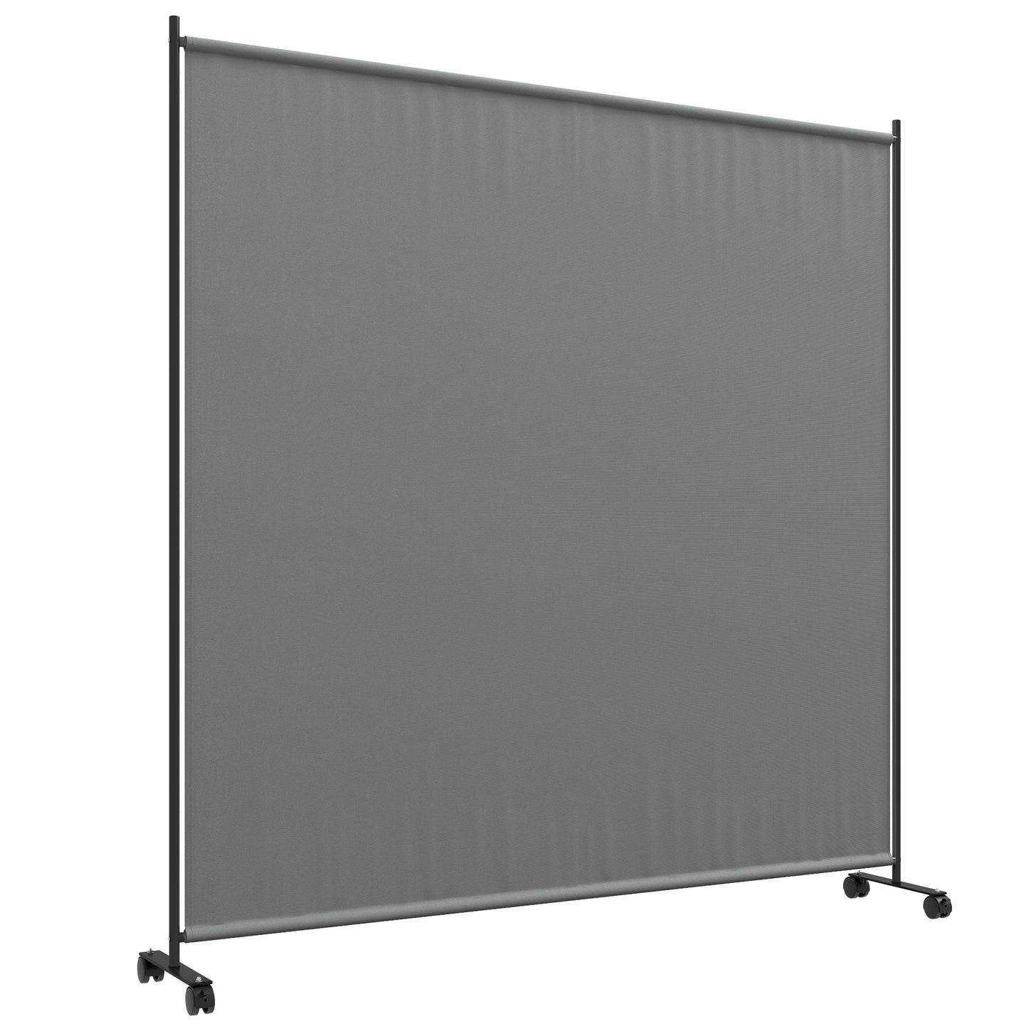 Garden Screen with Wheels, 6ft Rolling Privacy Room Divider, Dark Grey
