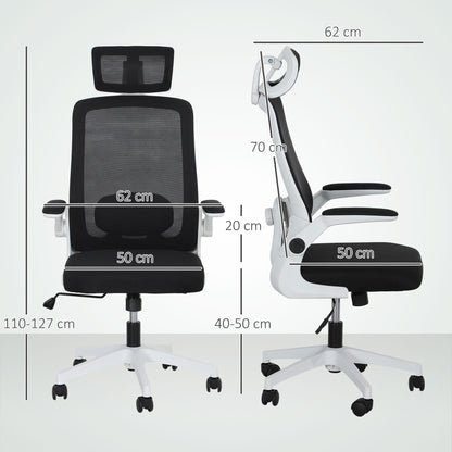 Executive Mesh Office Chair with Headrest, Lumbar Support, Black