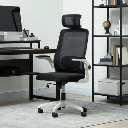 Executive Mesh Office Chair with Headrest, Lumbar Support, Black