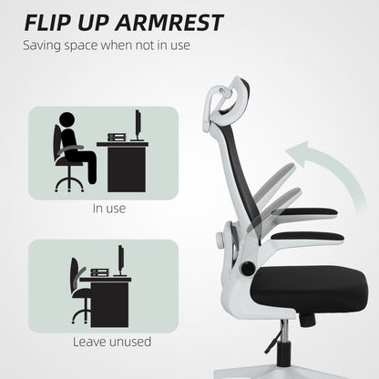 Executive Mesh Office Chair with Headrest, Lumbar Support, Black