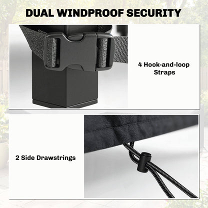 Garden Furniture Cover, 420D Waterproof, 125 x 125 x 74 cm, Black