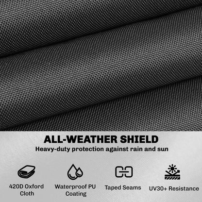 Garden Furniture Cover, 420D Waterproof, 125 x 125 x 74 cm, Black