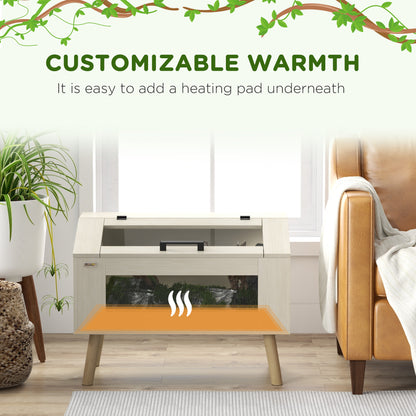 Reptile Terrarium, 111L Snake Vivarium with Tempered Glass Windows