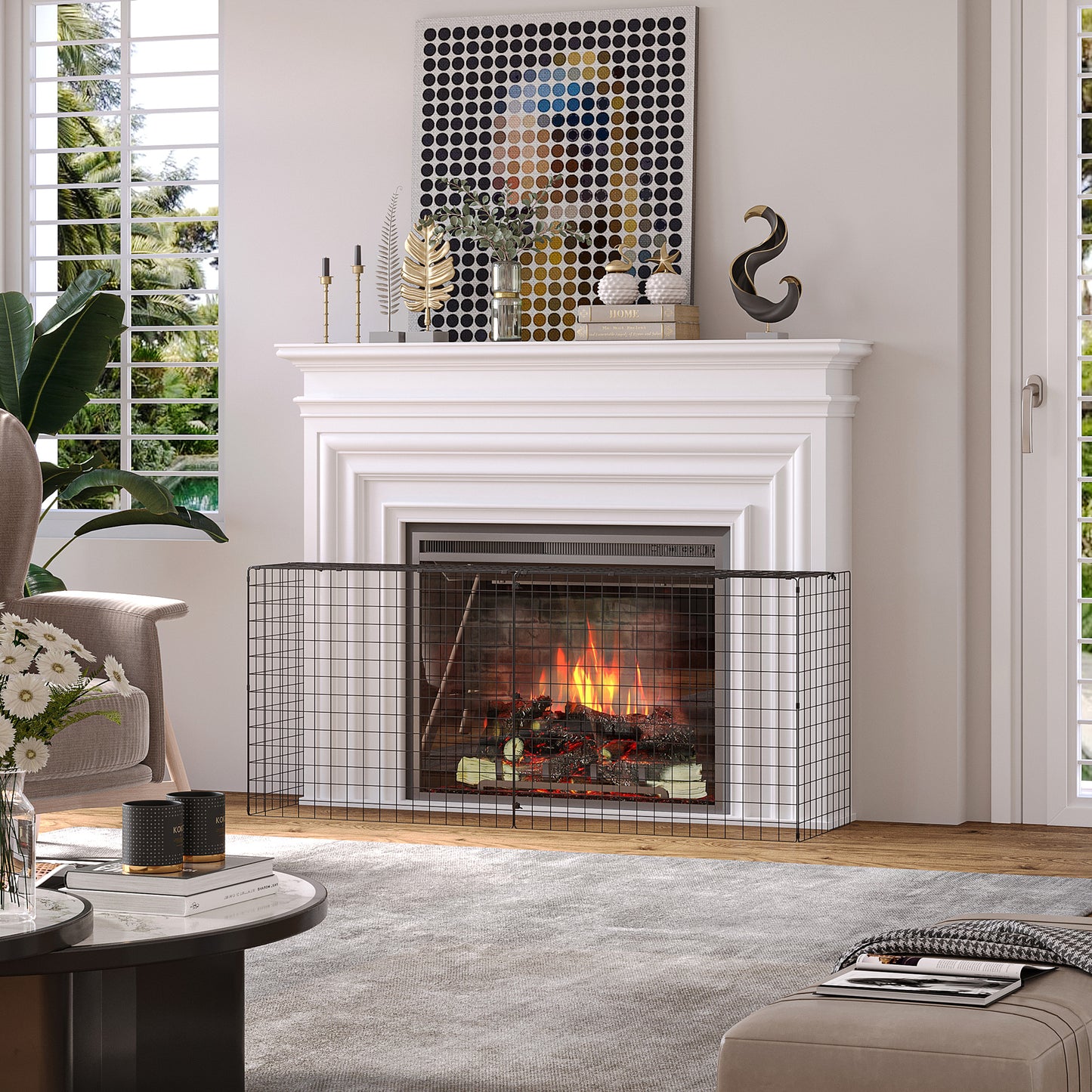 Fireguard Fire Safe Guard Extending Fireplace Wire Mesh Screen Cover