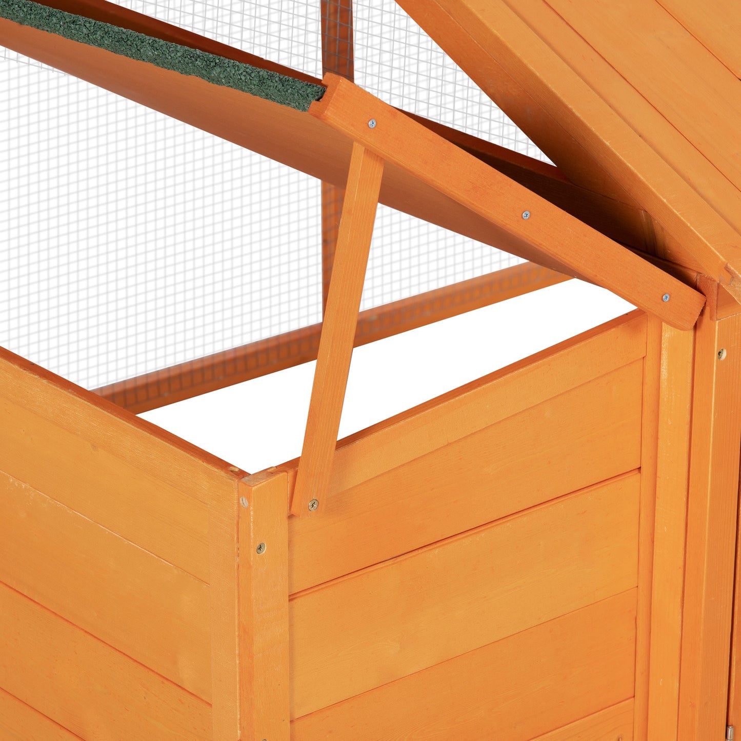 Wooden Chicken Run with Nesting Box, Openable Roof, for 4-8 Chickens