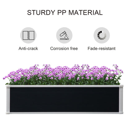 Garden Raised Bed Planter Grow Containers for Outdoor Patio Plant Flower Vegetable Pot PP 120 x 90 x 30 cm