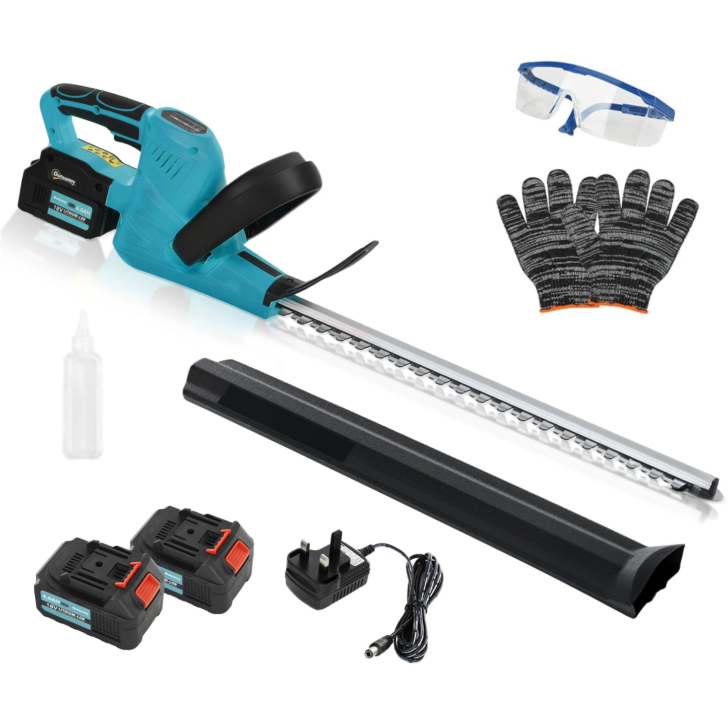 Cordless Hedge Trimmer with Brushless Motor, Blue