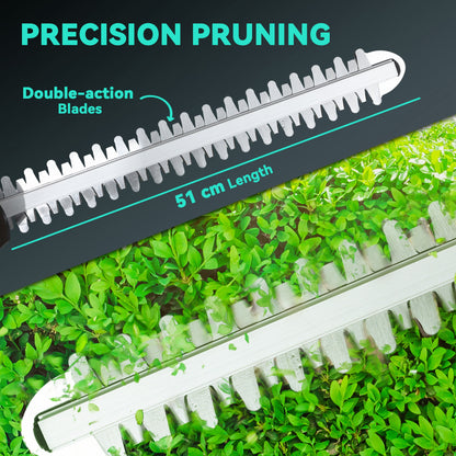 Cordless Hedge Trimmer with Brushless Motor, Blue
